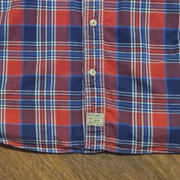 NAUTICA mens thin flannel long-sleeve Shirt SIZE LARGE MULTICOLOR LL30 - Picture 6 of 16